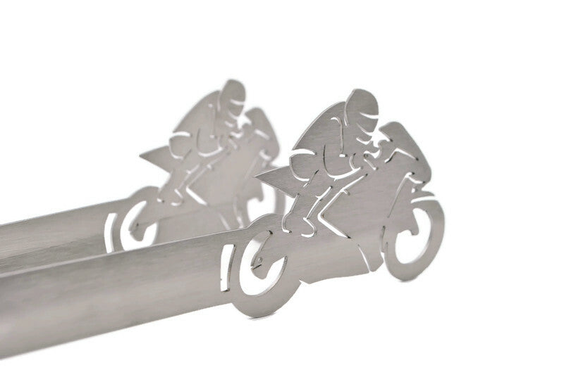 Pinze per griglia motivo moto da corsa