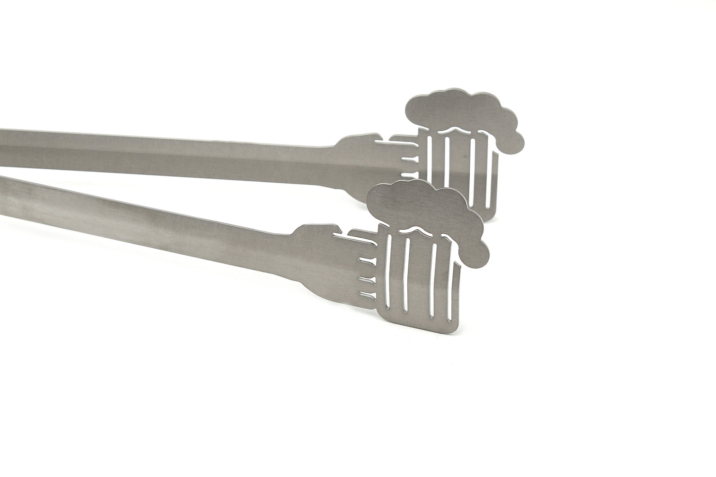 grill tongs motif "beer mug"