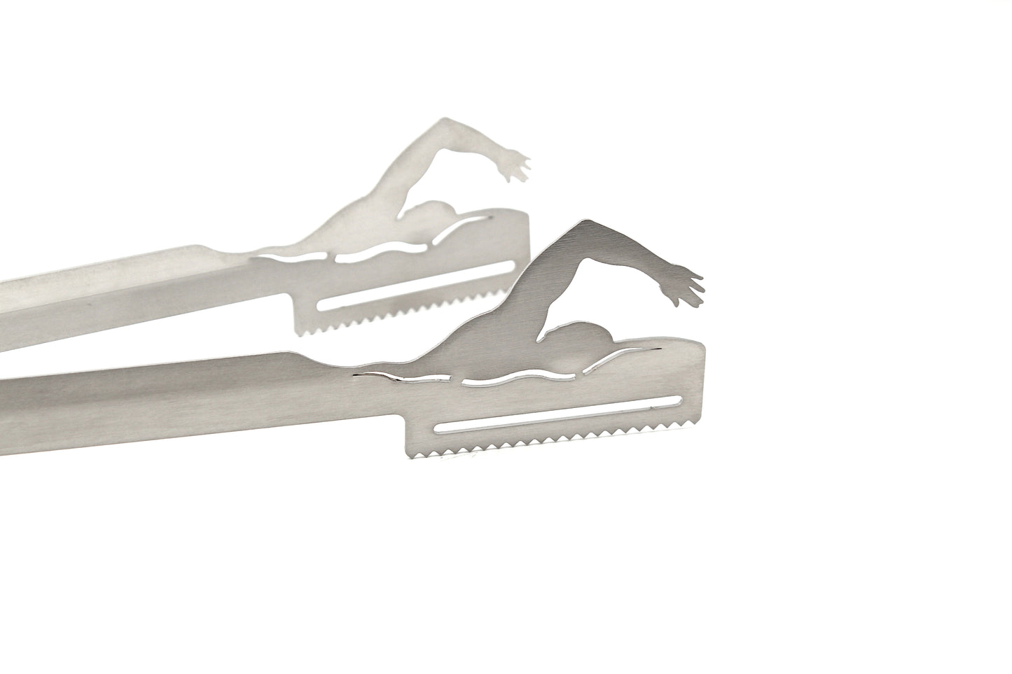 Grillzange Motiv Schwimmen