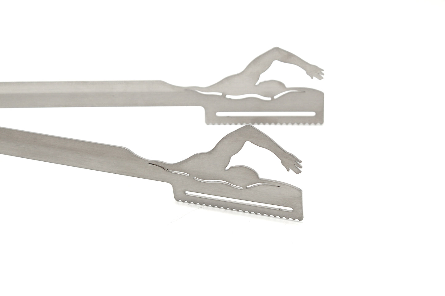 Grillzange Motiv Schwimmen