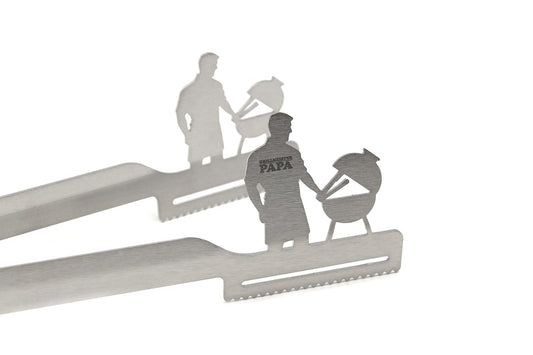 Pinza per griglia Grillmeister PAPA, incisa al laser
