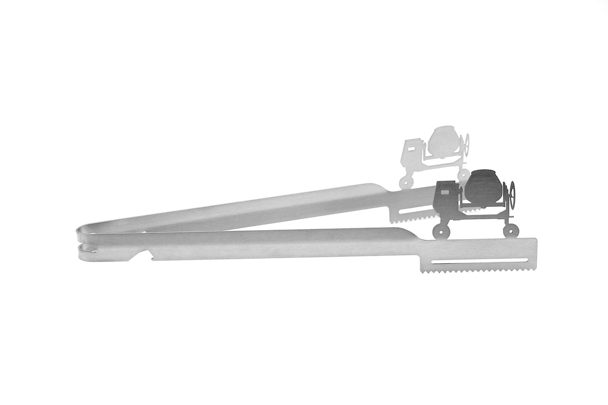 Grillzange Motiv Maurer, Betonmischer