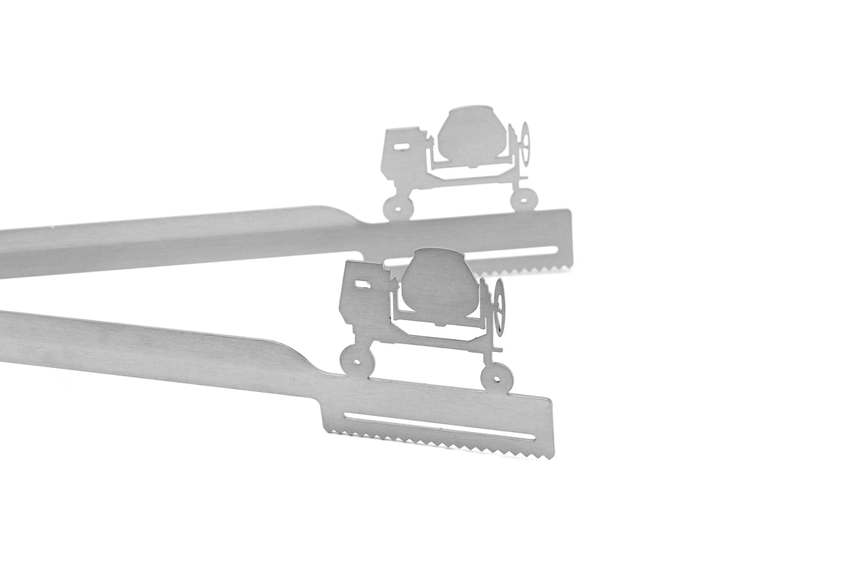 Grillzange Motiv Maurer, Betonmischer