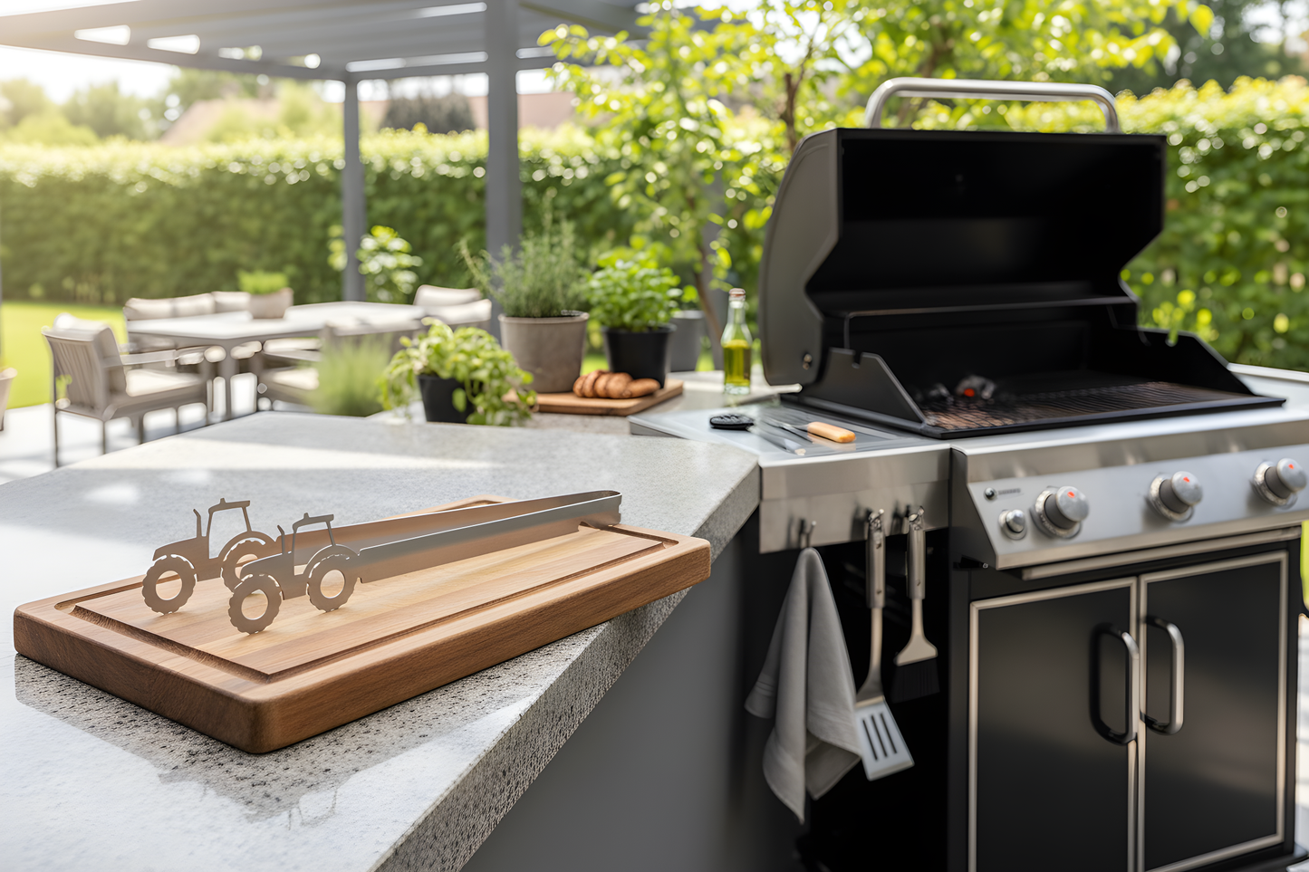 Grillzange Motiv Traktor