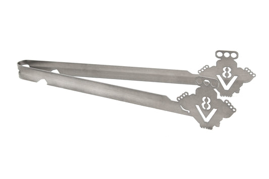 Grillzange Motiv "V8 Motor"