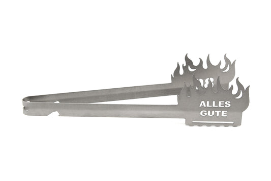 Grillzange Flamme "Alles Gute 80"