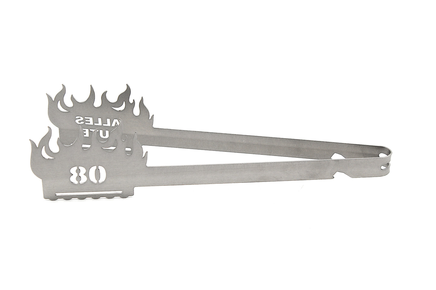 Grillzange Flamme "Alles Gute 80"