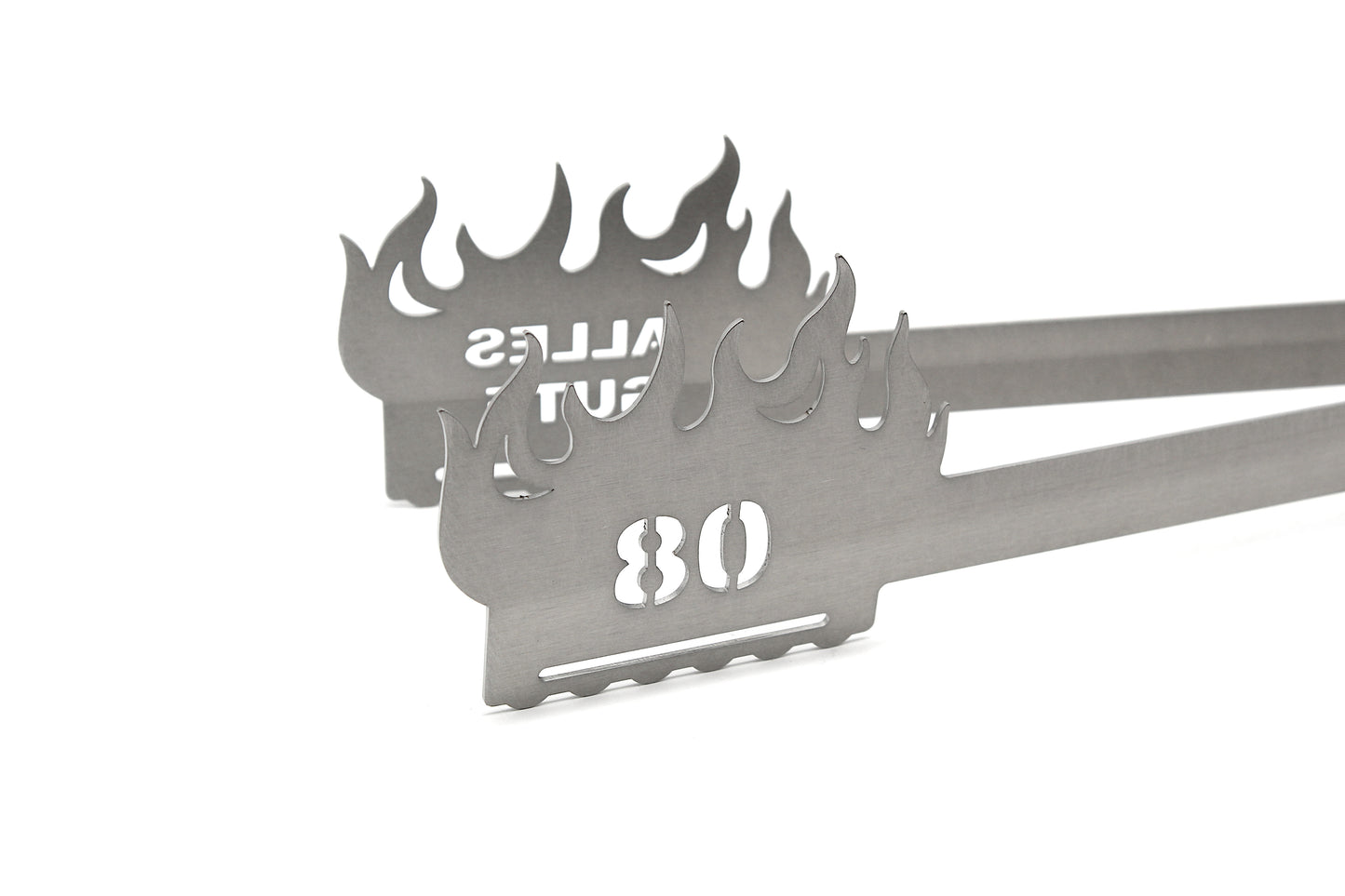 Grillzange Flamme "Alles Gute 80"