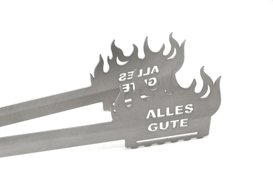 Grillzange Flamme "Alles Gute"