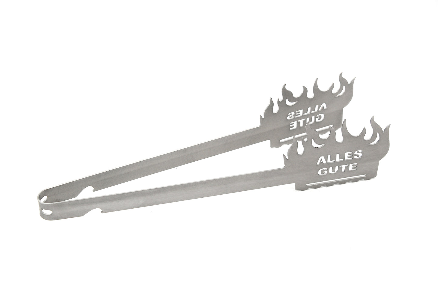 Grillzange Flamme "Alles Gute"