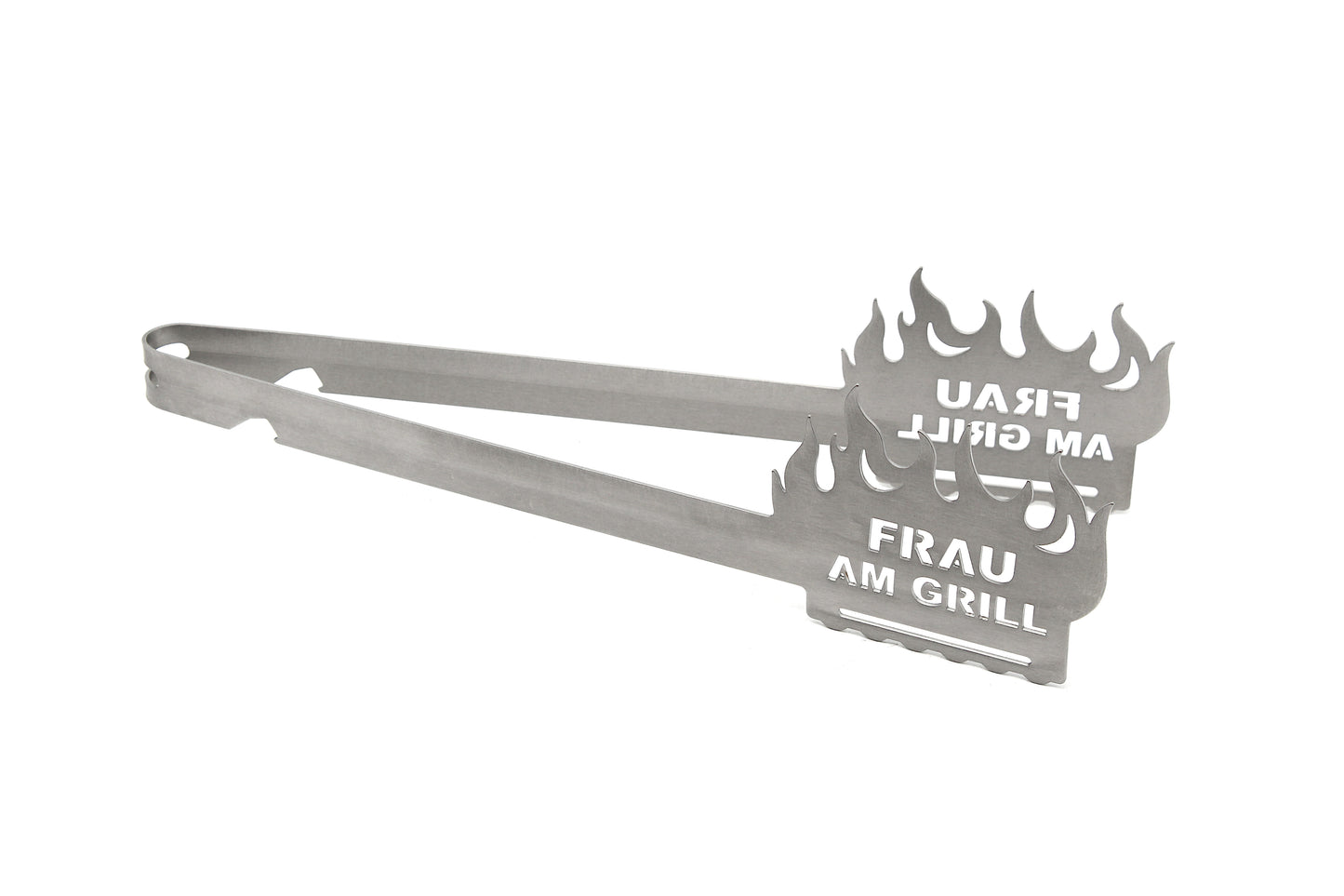 Grillzange Flamme "Frau am Grill"