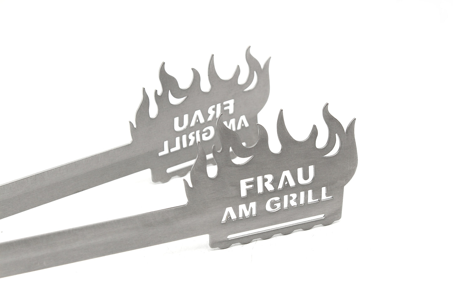 Grillzange Flamme "Frau am Grill"