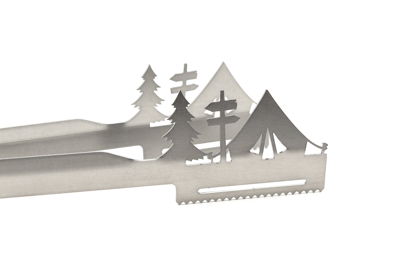 Grillzange Motiv "Camping / Zelt"