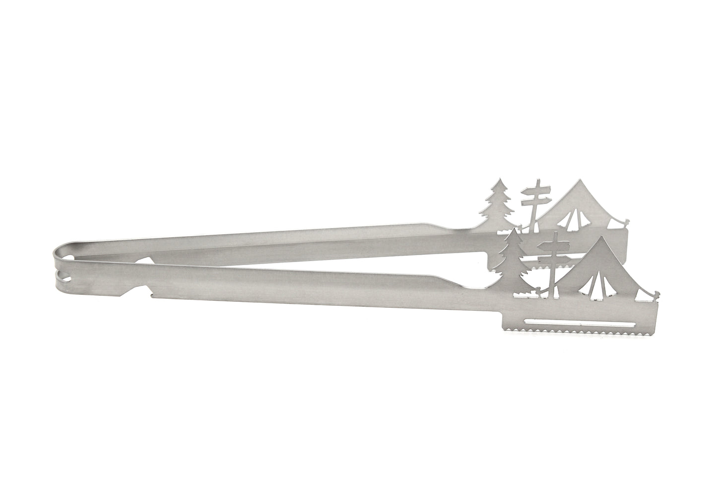Grillzange Motiv "Camping / Zelt"