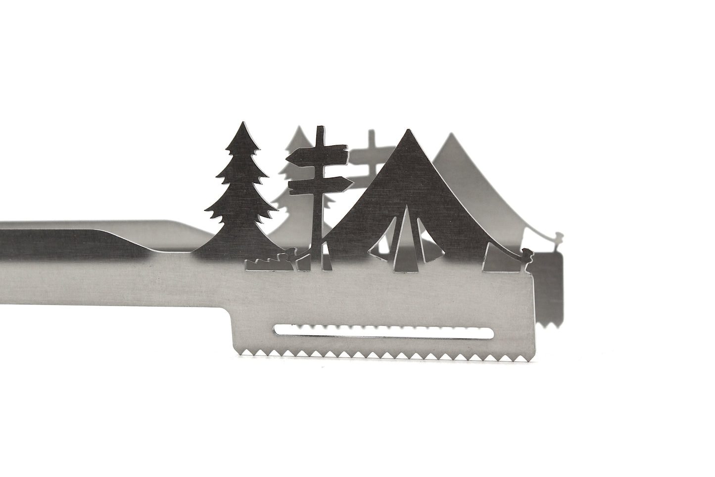 Grillzange Motiv "Camping / Zelt"