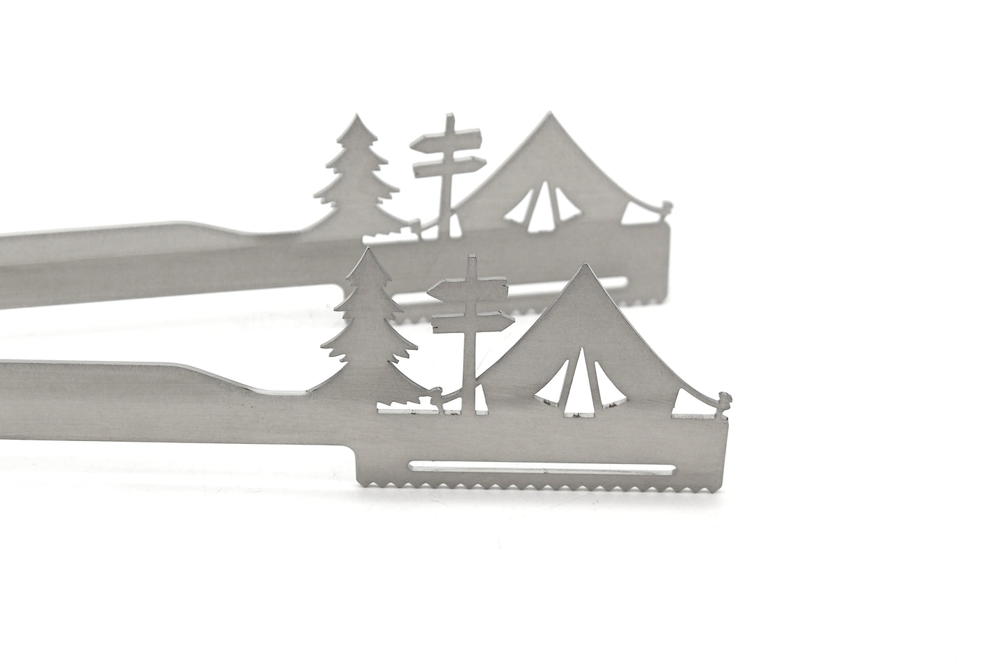 Grillzange Motiv "Camping / Zelt"