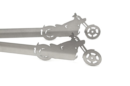 Grillzange Motiv Motorrad Chopper