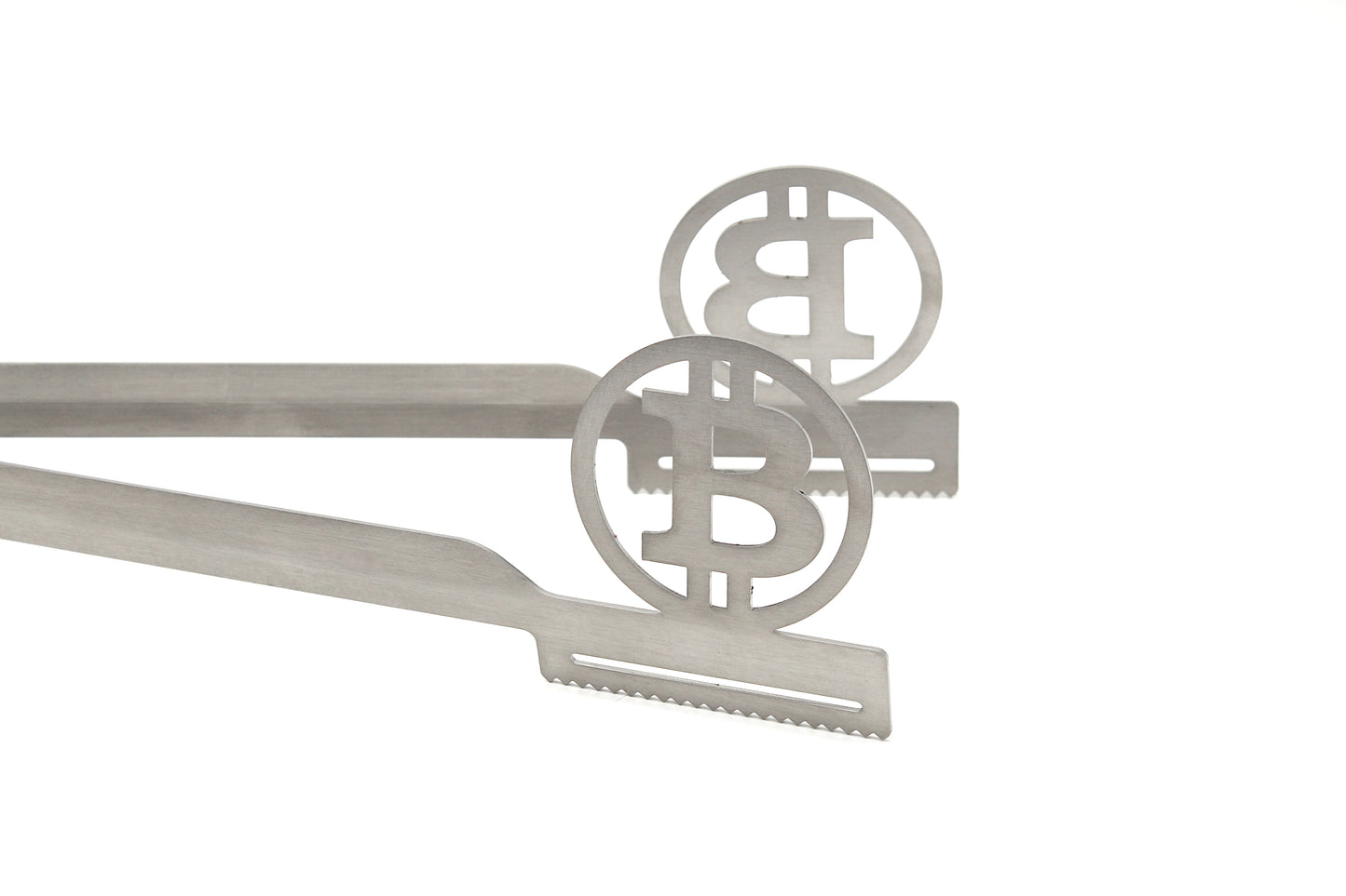 Grillzange Motiv "Bitcoin Crypto"
