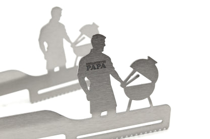 Pinza per griglia Grillmeister PAPA, incisa al laser