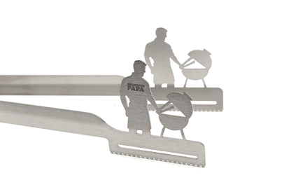 Pinza per griglia Grillmeister PAPA, incisa al laser