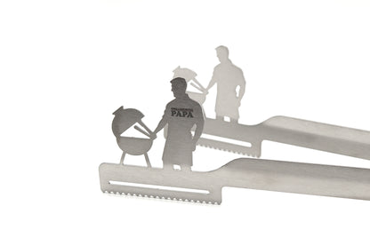 Pinza per griglia Grillmeister PAPA, incisa al laser