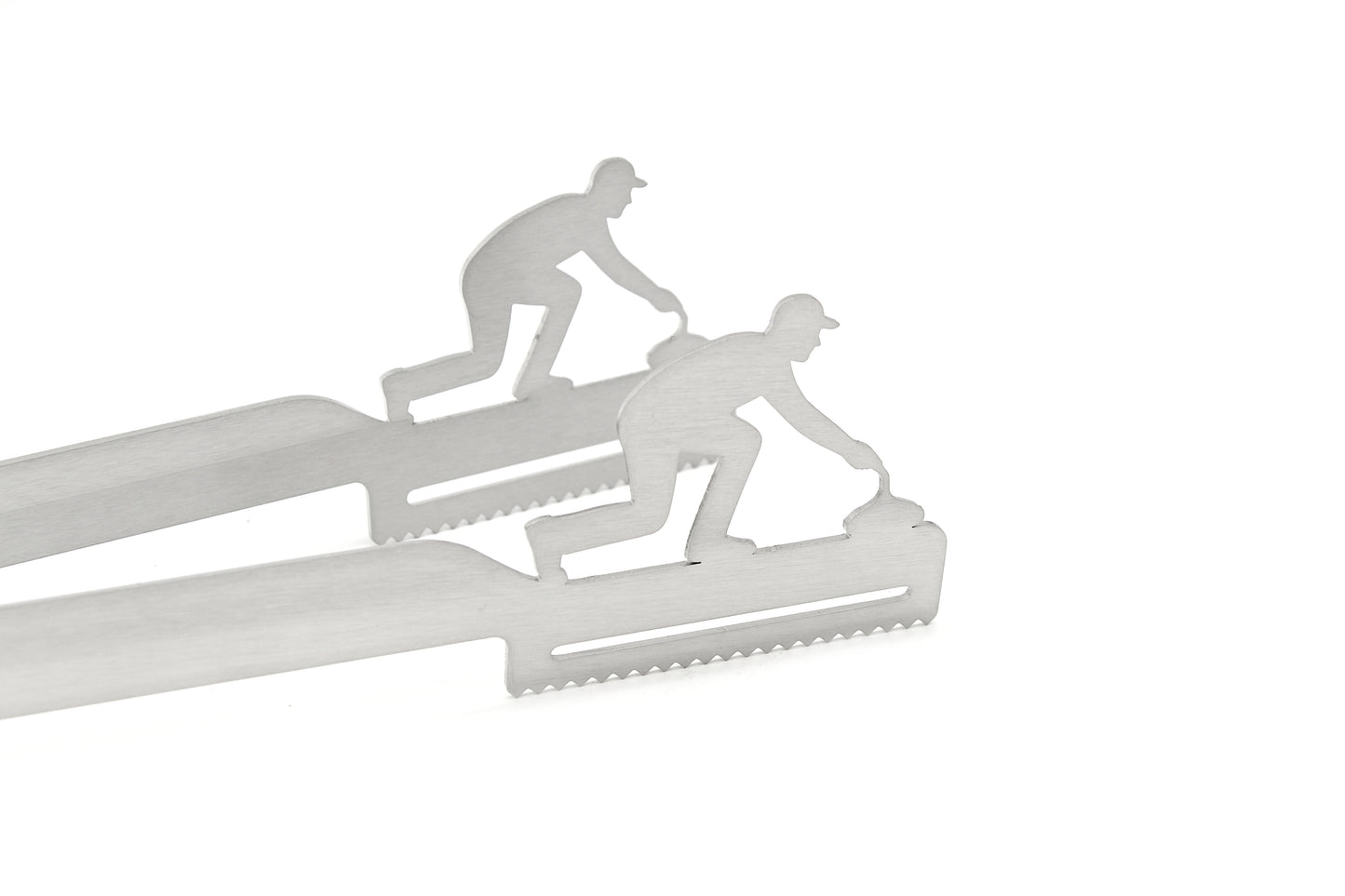 Grill tongs with curling motif