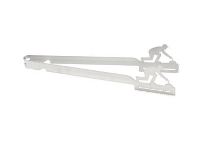 Grill tongs with curling motif