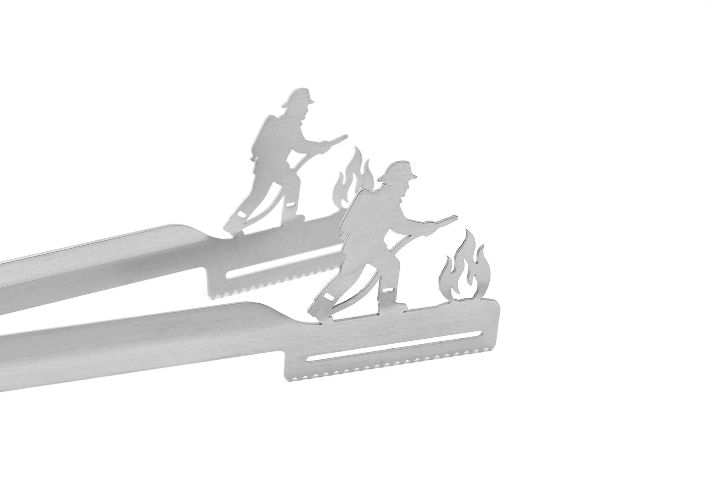 Grillzange Motiv Feuerwehrmann / Feuerwehrfrau