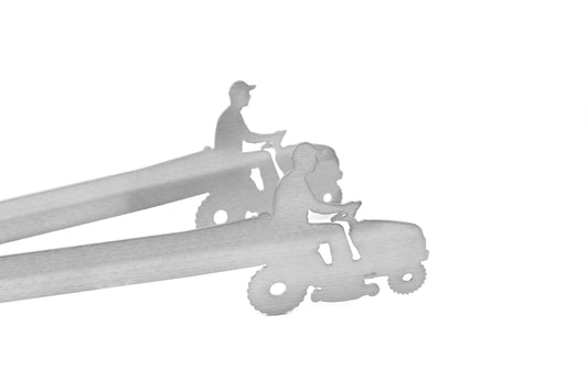 Grillzange Motiv Rasentraktor